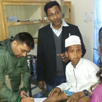4th batch MRS students assessing a rickets patient at SARPV, Chittagong